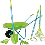 small foot Großes Gartenset aus Holz und Metall, mit Schubkarre, Spaten, Harke uvm., ab 3...