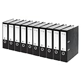 VON Leitz Ordner A4, 10er Pack, 100 % Recyclingpapier, 80 mm Rückenbreite, Für 600...