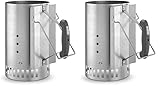Weber Anzündkamin, Rapidfire Starter - Groß (32cm Höhe), kompakter Grillanzünder mit...