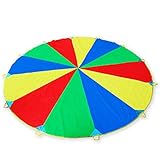 12ft/ 3.5m Schwungtuch Fallschirm Spielzeug für Kinder und Familie, Bunt...