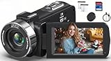 Videokamera 4K Camcorder HD 80MP 30FPS mit IR Nachtsicht, 18X Digitalzoom Webcam...