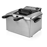 Princess Fritteuse – 3270 Watt, 5 Liter, Thermostat, 3 Frittierkörbe, Kaltzone, 6-7...