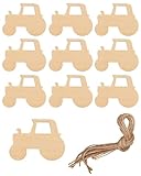 QLEUIFT 20 pcs Cartoon-Traktor Für Kunst Und Handwerk Zum Bemalen Von Autos Holzscheiben...