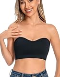 ANGOOL Damen Trägerloser BH Push Up ohne Bügel Bandeau Top Damen Gepolsterter...