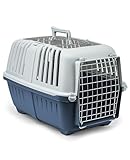 lionto Hundetransportbox aus Kunststoff mit Metallgitter, 58,5x35,5x40 cm,...