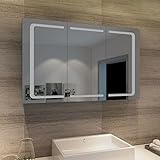 YESJmn schränke fürs Bad LED Spiegelschrank 3türig Badezimmerspiegel Badschrank mit...