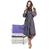 Bademantel Damen - 100% Baumwolle (350g/m²) OEKO-TEX® Zertifiziert - Morgenmantel Damen...