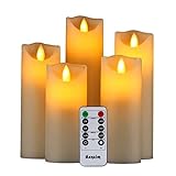 HANZIM LED Kerzen,Flammenlose Kerzen 250 Stunden Dekorations-Kerzen-Säulen im 5er...