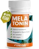 Melatonin 365 Tabletten (24 Monate) - 0,5 mg bioaktives Melatonin pro Tag (1/2 Tablette) -...