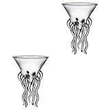 Veemoon Oktopus Cocktailgläser - 6 Elegante Klarglas Becher Für Bar - Hochzeiten & Feste...