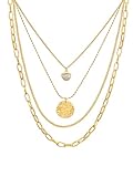 Lulu Jane Damen Kette aus Metall gelbvergoldet -...