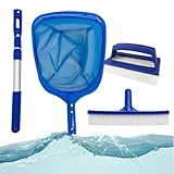 XIAOXIAOYU Pool-Reinigungsset und Bodenkescher, Pool-Bodennetz, einfach zu bedienen, ABS