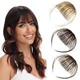Luxiremi Clip in Pony Echthaar 100% Remy Dünner Fringe Bangs Extensions mit...