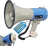 McGrey MP-800HRS Megaphon (Sprachrohr, 25 Watt RMS/80 Watt MAX), bis zu 1000m Reichweite,...