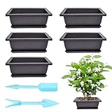 CAREDGO Bonsai Trainingstöpfe, 6 Stück Bonsai Schale mit 6 Stück Untersetzer...