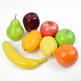 Künstliches Obst-Set, 8 Stück, realistische Kunststoff-dekorative Früchte-Kollektion...