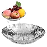 Vicloon Dampfeinsatz für topf,Einstellbar Dünsteinsatz (15cm-27cm),Edelstahl Dampfgarer,...