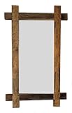 Massiv Holz Wandspiegel rustikal - 90x55 cm - Garderobenspiegel Flurspiegel...