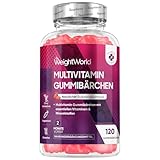 Multivitamin Gummibärchen - 120 Gummies mit 13 Zutaten - Mit Zink, Vitamin C, A,D3,E,...