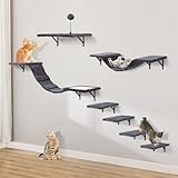 Katzen kletterwand Set mit Katzenbaum Hängematte,Katzenhöhle...