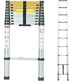 ANDIARBEIT Höhenangst Teleskopleiter aus Aluminium, kompakt & faltbar, max....