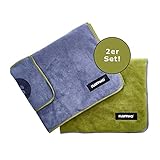 FLUFFINO® 2er Set Hundehandtuch Größe S/M - 90x50cm, extrem saugfähig und weich |...