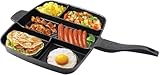 Antihaft-Pfanne, 38,1 cm, 5-in-1, Küchentopf, Bratpfanne, geteilte Grillpfanne für...