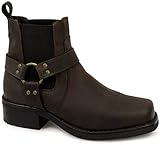 Herren Cowboy/Biker TERMINATER Stiefel Gringos Harley Leder, Braun - dunkelbraun -...