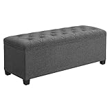 SONGMICS Sitzhocker mit Stauraum, Sitzbank mit Beinen, 40 x 110 x 40 cm Fußbank,...