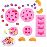 5 Stück Fruchtförmige Geleeformen, 3D Fondantformen, Frucht-Gießform Silikon...