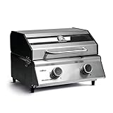 Grillfürst Camping Gasgrill G201E - 2-Brenner Edelstahl Balkon Gasgrill mit Sichtscheibe,...