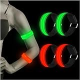 Aicharynic LED Armband, 4 Stück Reflective LED leucht Armbänder Lichtband Kinder Nacht...