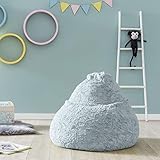 Lumaland Fluffy Sitzsack | Kinderzimmer Sitzkissen 60 x 45 cm | Waschbarer Bezug...