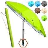4smile Sonnenschirm Strand SunnyJoy, Grün - UPF 50+ Strandschirm Ø 180 cm,...