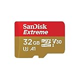 SanDisk Extreme 32 GB microSDHC Memory Card + SD Adapter with A1 App Performance + Rescue...