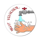 Logbuch-Verlag Händewaschen Nicht Vergessen Schild für Türe oder Wand rund 10 cm -...