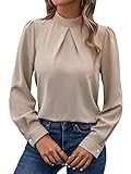 GORGLITTER Damen Blusen Elegant Hemdbluse Stehkragen Chiffonbluse OL Business...