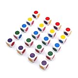 Fasizi 20 Stück farbige Punkt-Würfel, personalisierbar, blanko, sechsseitig, 16 mm, für...