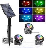 NATPOW Solar Teichbeleuchtung, RGB Unterwasser Teichlicht Landschaftsscheinwerfer...