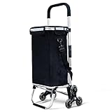 VOUNOT Aluminium Einkaufstrolley Treppensteiger, Trolly Einkaufswagen Klappbar,...