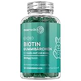 Biotin Gummibärchen 5000 mcg - 120 Fruchtgummis für Haut Haare Nägel - Haar...