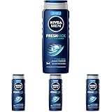 NIVEA MEN Fresh Kick Pflegedusche, pH-hautneutrales Duschgel mit kühlendem Menthol,...