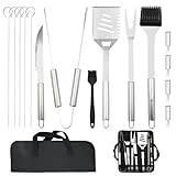 Tking 15-Teiliges Grillbesteck-Set aus Edelstahl Grillzubehör für Männer Geschenk...