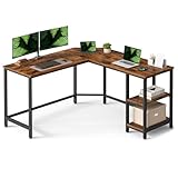 VASAGLE Schreibtisch, L-förmiger Computertisch, 138 x 138 x 76 cm, Eckschreibtisch mit 2...