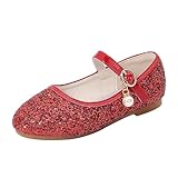 IQYU Glitzer Shinning Abendschuhe Prinzessin Schuhe Mädchen Glitzer Schuhe Kinder Flache...