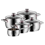 WMF Quality One Topfset Induktion 5-teilig, Kochtopf Set mit Glasdeckel, Cromargan...