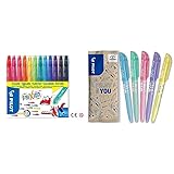 PILOT FriXion Colors, radierbarer Fasermaler, 12er Set & FriXion Light Soft,...