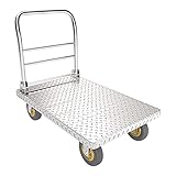 Plattform-Handkarre, Stahl-Plattformwagen mit klappbarem Griff, einfache Lagerung,...