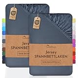 NatureMark 2er Pack Jersey Spannbettlaken, Spannbetttuch 100% Baumwolle in vielen Größen...