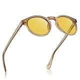 CARFIA Unisex Nachtsichtbrille, Runde Blendschutz Nachtfahrbrille für Autofahren...